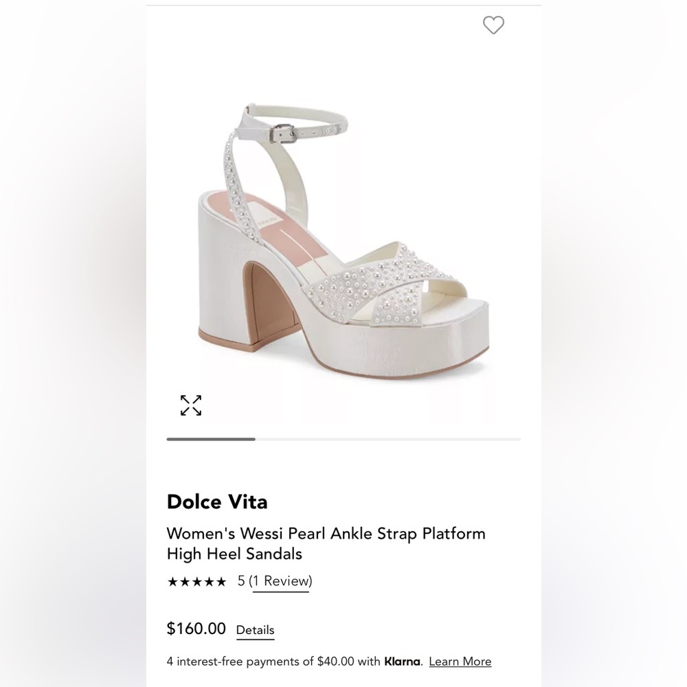 Dolce Vita Wessi Pearl Platform Sandal size 7.5